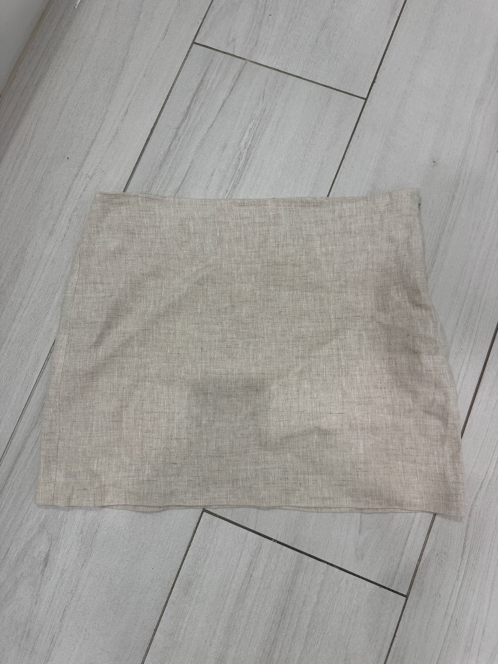 Mango Natural Linen-Blend Mini Skirt